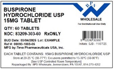 Buspirone 15mg -60 (Buspirone 15mg 00093 1003 05   60)